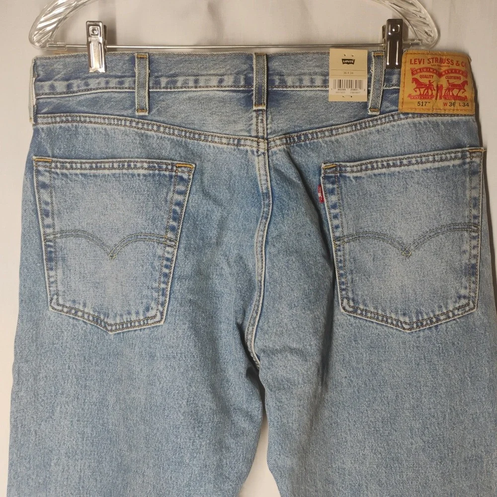 NWT Levis 517 Bootcut 36x34 (35x34) Mens Medium Wash Denim Blue Jeans